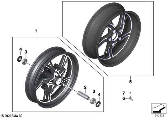 36318404394 - Design: Cast Rim, Black Front - 3.5X17 for BMW-Motorrad Image