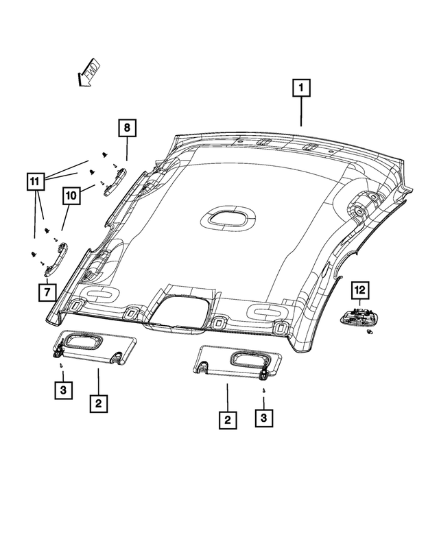 5VE79DX9AE - Interior Trim: Headliner for Mopar Image