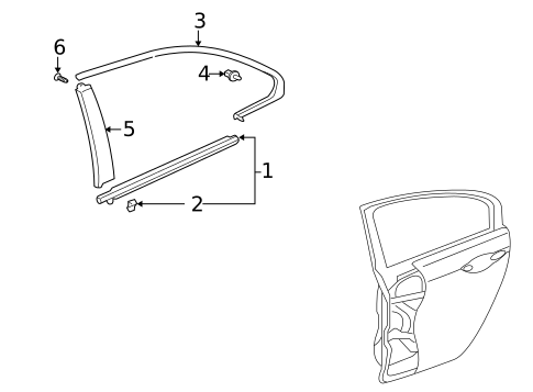 Exterior Trim - Rear Door for 2010 Acura TSX #0