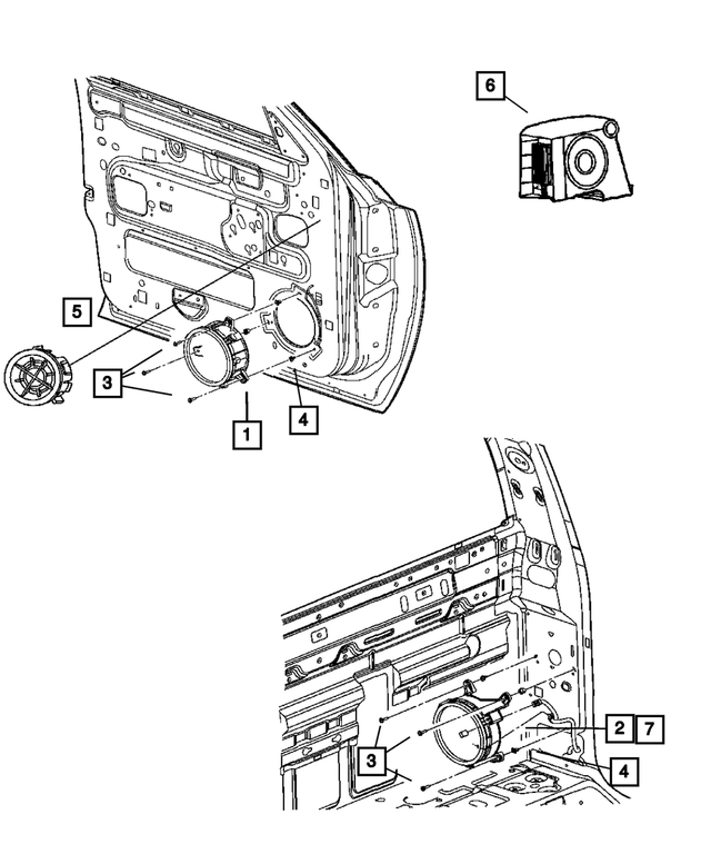 56040856AC - Instrument Panel and Radios and Consoles: Speaker for Mopar Image