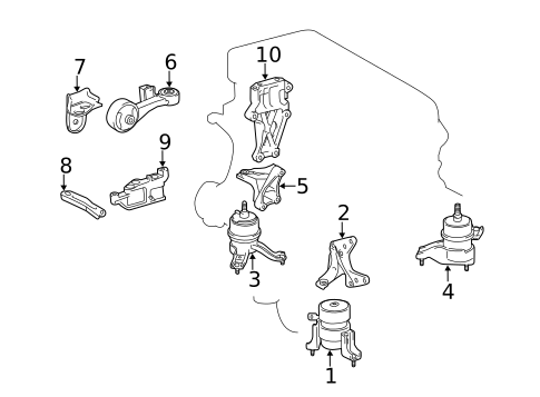 Engine & Trans Mounting for 2013 Toyota Camry #1