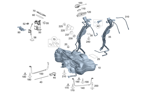 Fuel Tank with Detachable Parts for 2016 Mercedes-Benz C450 AMG #0