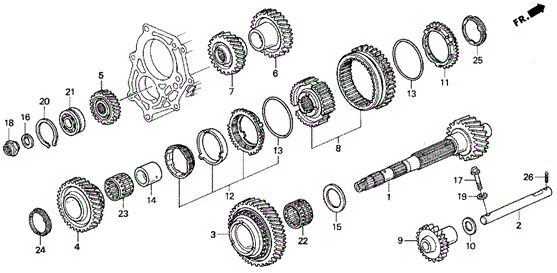 MT Countershaft for 1994 Acura Vigor #0