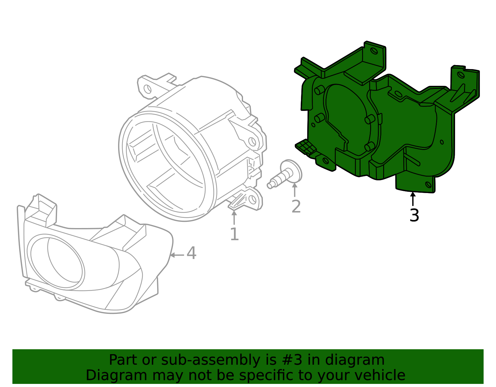 M2DZ-15266-A - Fog Light Bracket 2021-2025 Ford Bronco | Ford Parts Direct