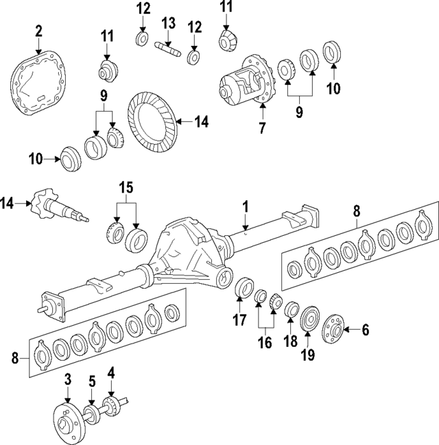 9L3Z4209G - Universals &amp; Rear Axle: Ring &amp; Pinion for Ford Image