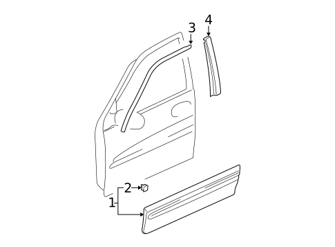 Exterior Trim - Front Door for 2005 Kia Sedona #0