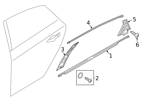 Exterior Trim - Rear Door for 2017 Hyundai Sonata #0
