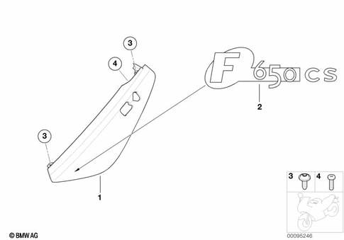 Motorcycle Trim Section, Windshield for 2004 BMW-Motorrad F 650 CS #4