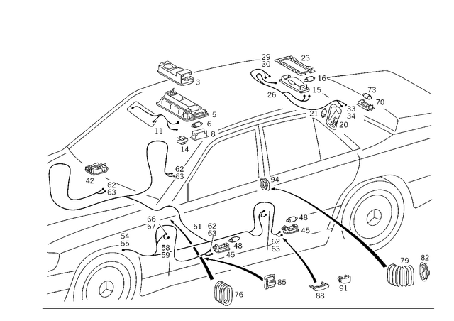 1248210059 - Electrical System: Escutcheon for Mercedes-Benz: 190, 190D, 190E, 200, 200D, 280S, 280SE, 280SEL, 300D, 300E, 300SE, 300TD, 300TE, 380SE, 380SEC, 380SEL, 560SEC, 560SEL Image image