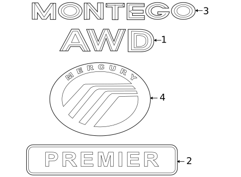 Exterior Trim - Trunk for 2005 Mercury Montego #0