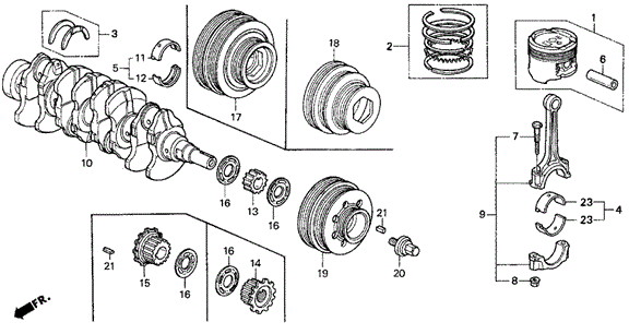 Crankshaft - Piston for 1995 Honda Civic del Sol #0