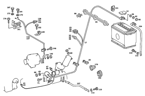 Battery, Starter/Alternator Cable for 1991 Mercedes-Benz 190E #4