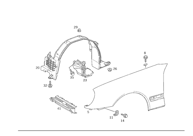 WA2108809818 - : Front Fender for Mercedes-Benz Image