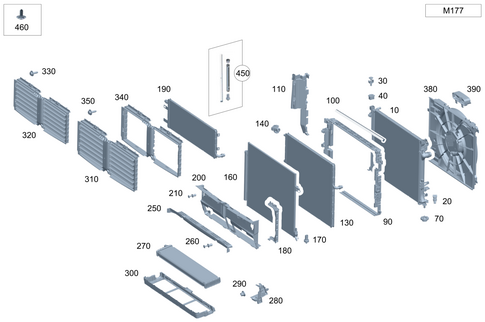 Radiator, Mounting, and Covering for 2024 Mercedes-Benz GLS 63 AMG&reg; #0
