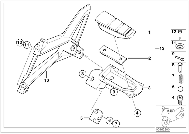 46717708834 - : Footrest Rubber, Rear Right for BMW-Motorrad Image