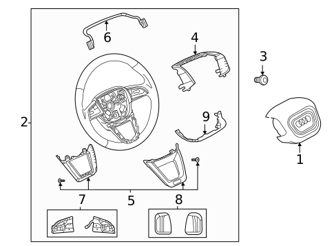 Steering Wheel & Trim for 2020 Audi A5 Quattro #1