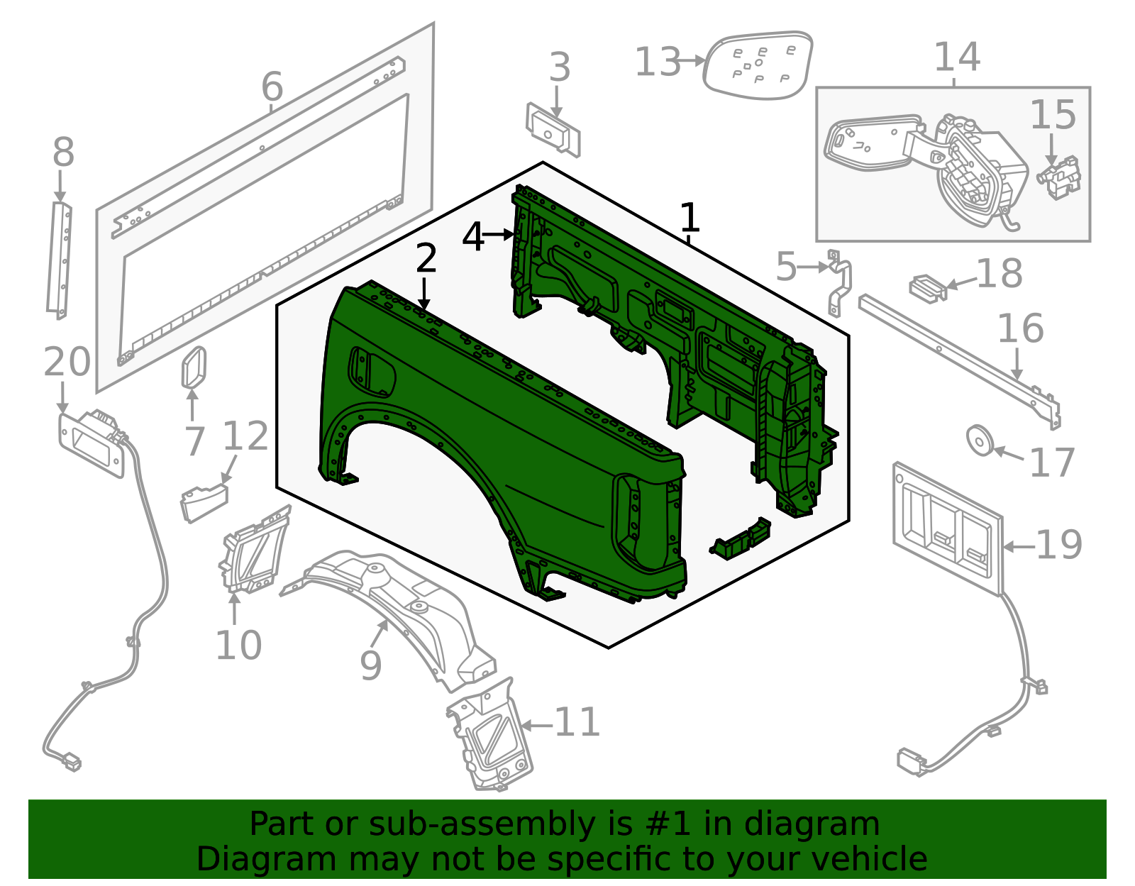 P1WZ-6027841-F - Side Panel Assembly 2024-2025 Ford Ranger