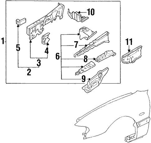 Structural Components & Rails for 1996 Mazda 626 #0