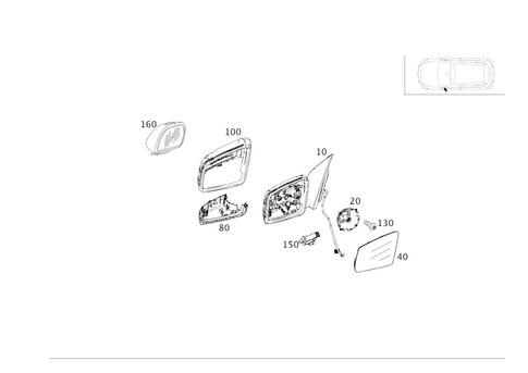 Outside Rear View Mirror, on the Left for 2016 Mercedes-Benz B250e #0