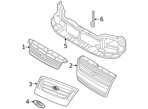 Grille & Components for 2009 Ford Explorer #0
