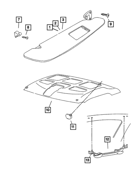 Headliner and Visor for 2001 Dodge Ram 2500 #1