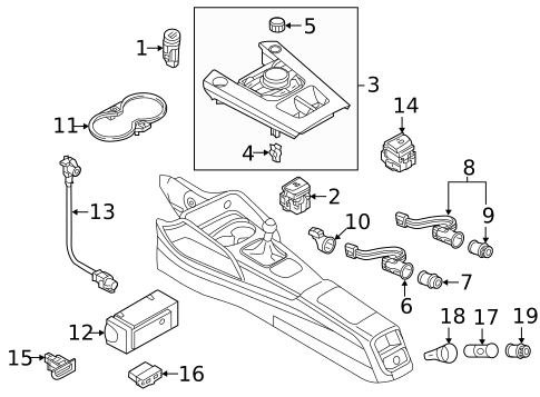 Console for 2018 Audi A3 Quattro #1
