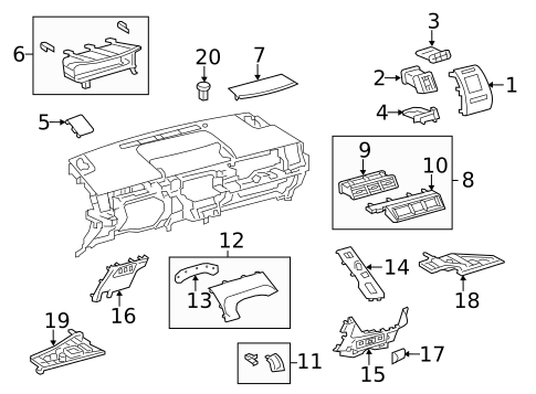 Instrument Panel Components for 2013 Toyota Prius V #0