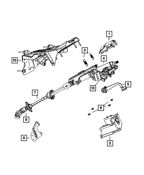 Steering Column and Intermediate Shaft for 2012 Jeep Liberty #0