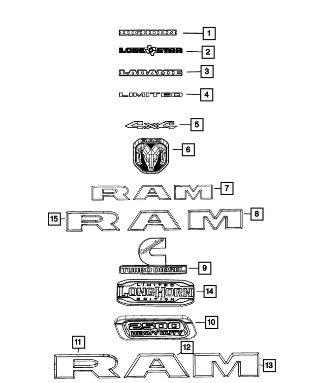 68363040AB - Exterior Ornamentation: Nameplate for Mopar Image