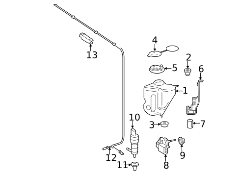 Washer Components for 2013 Mercedes-Benz S600 #2