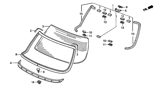 Rear Windshield ('97-'98) for 1997 Acura TL #0