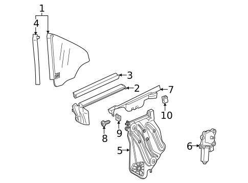 Quarter Window for 2005 Mercedes-Benz SLK 55 AMG&reg; #0