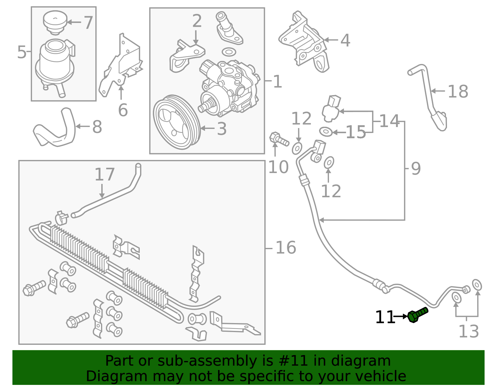 2017-2024 Nissan Armada Power Steering Pressure Line Bolt 49738-30P0A ...