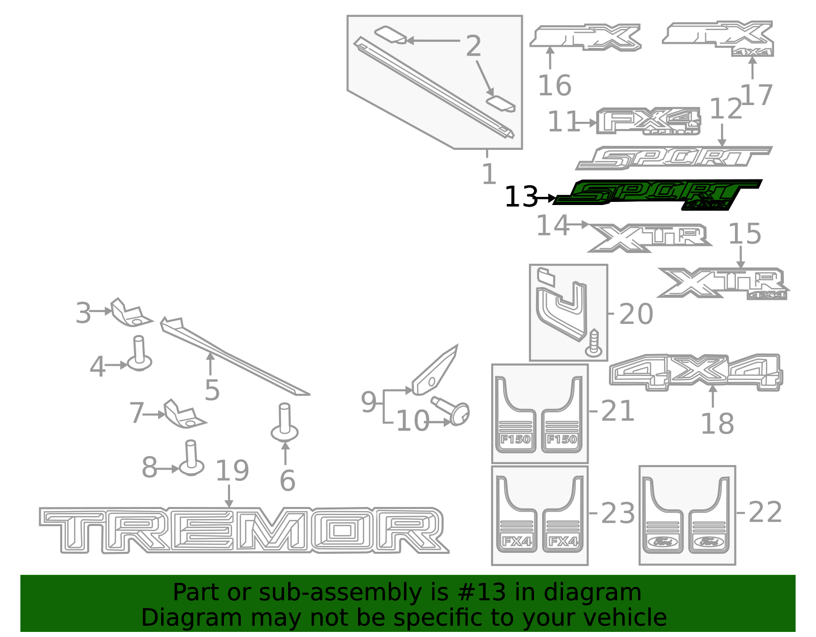 ML3Z-9925622-F - Truck Bed Decal 2021-2026 Ford | Ford Parts Direct