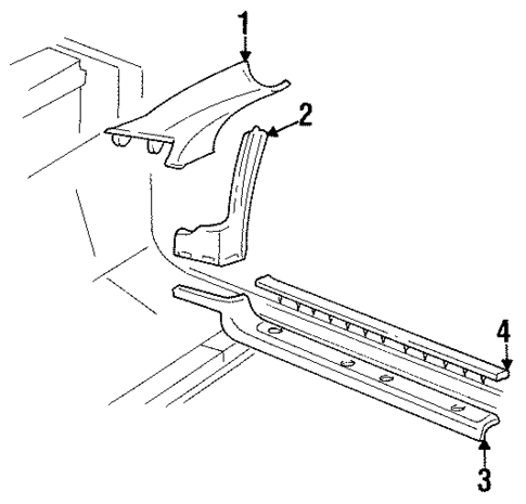 Interior Trim - Pillars for 1996 Buick Riviera #0