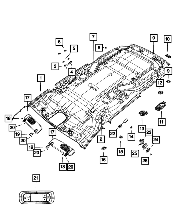 6EL09PD2AB - : Illuminated Visor, Left for Mopar Image