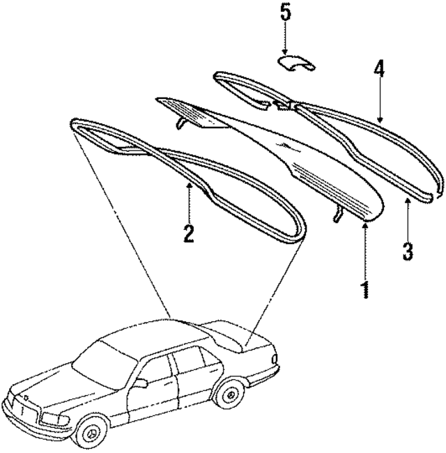 1266703880 - Body: Glass for Mercedes-Benz Image
