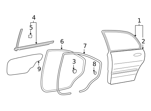 Door & Components for 2004 Hyundai Sonata #0