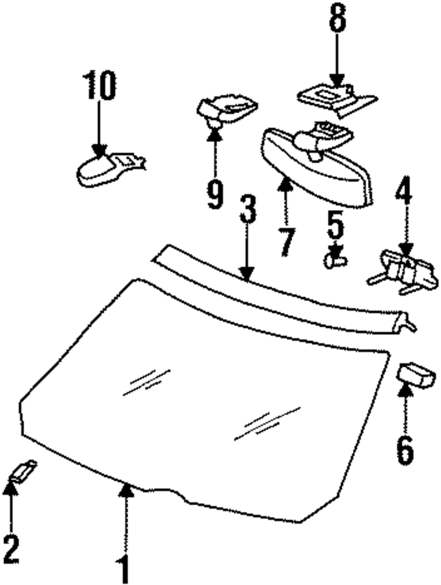 1406713010 - Body: Glass for Mercedes-Benz Image