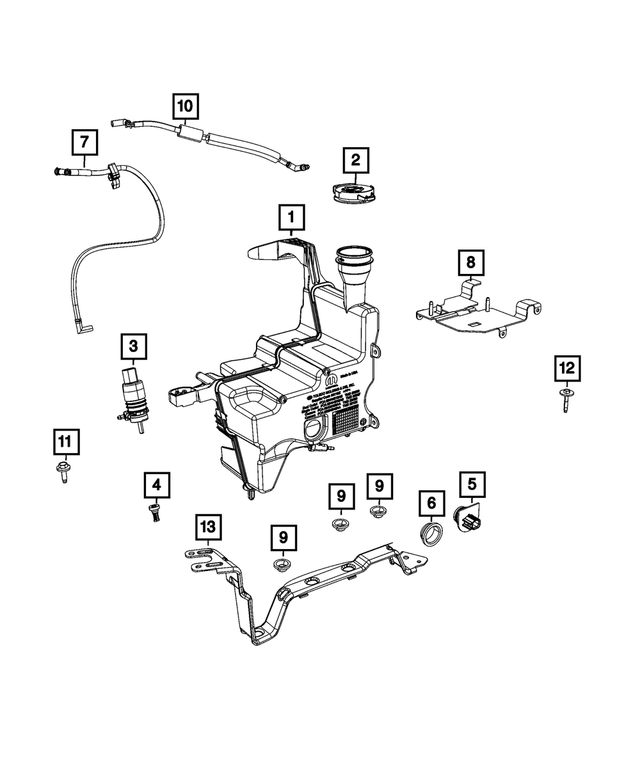 68453672AA - Electrical: Windshield Washer Reservoir for Mopar Image