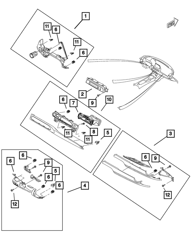 6LD51U0DAA - : Instrument Panel Bezel for Mopar Image