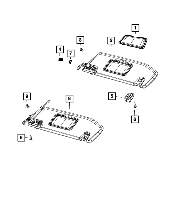 7QN83TX7AA - Interior Trim: Visor Vanity Kit for Mopar Image