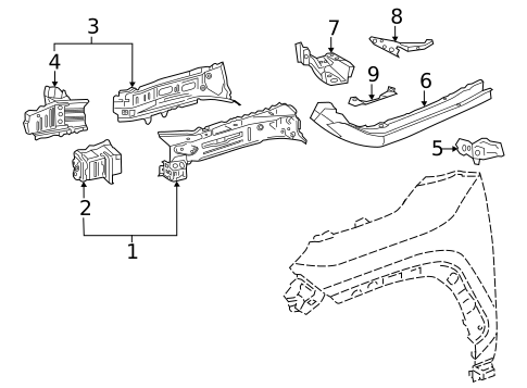 Structural Components & Rails for 2023 Lexus NX350h #1