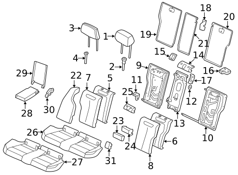 Rear Seat Components for 2017 BMW 340i GT xDrive #0