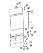 68375886AA - Doors, Door Mirrors and Related Parts: Door Latch Striker for Ram: ProMaster 1500, ProMaster 2500, ProMaster 3500, ProMaster EV Image