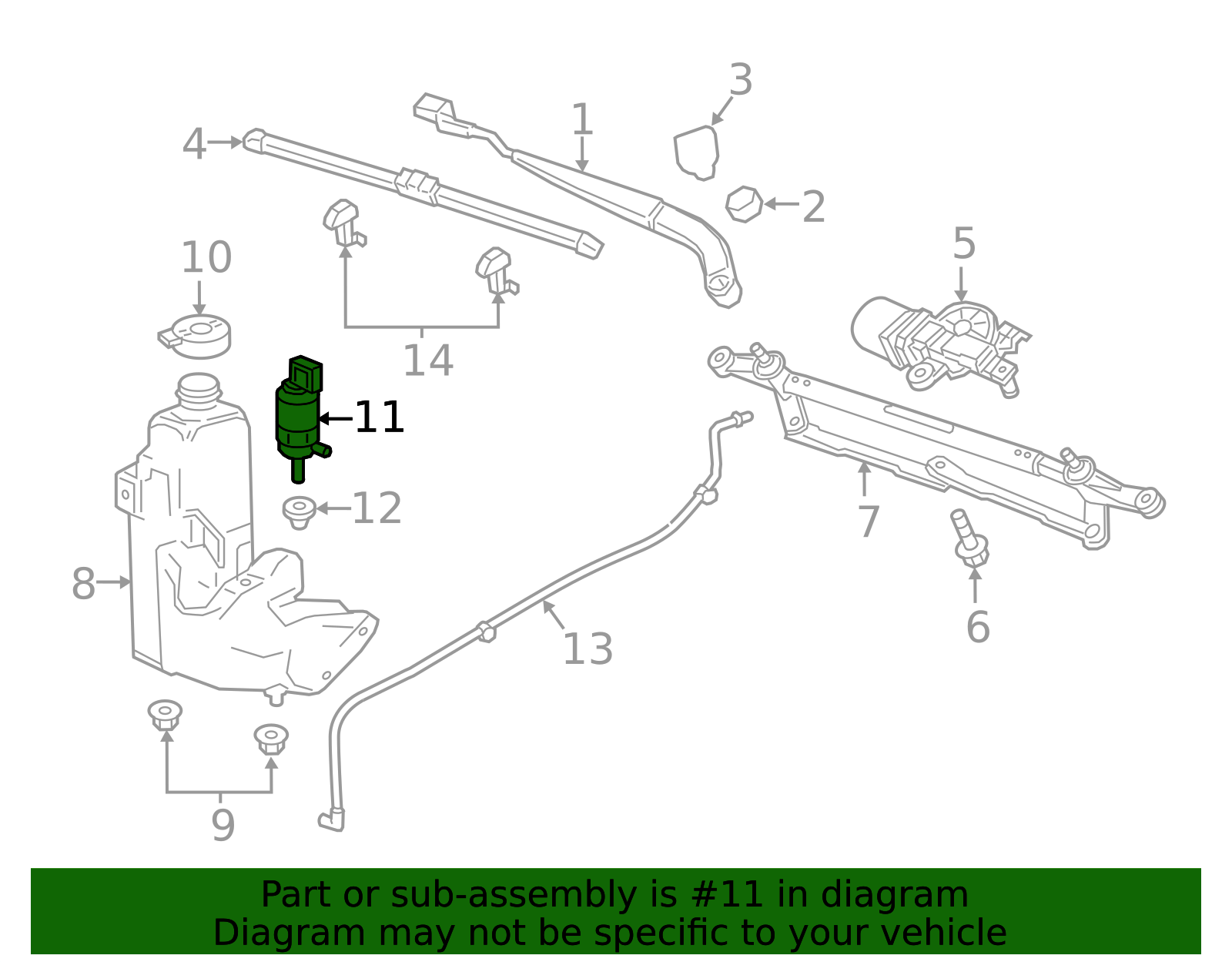 2016-2026 GM Windshield Washer Pump 13508971 GM | GMPartsDirect.com
