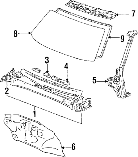Glass - Windshield for 1986 Toyota Corolla #0