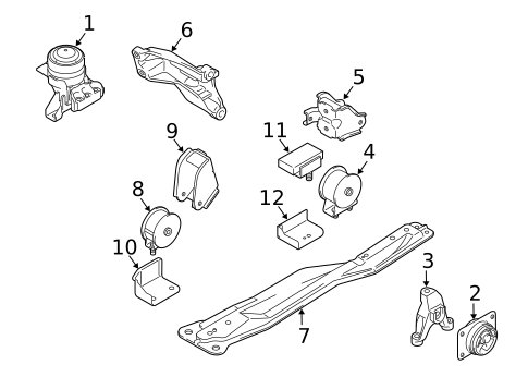 Engine & Trans Mounting for 2011 Suzuki SX4 #0