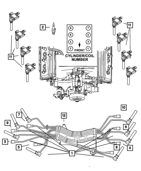Spark Plugs-Cables-Coils for 2004 Dodge Durango #0