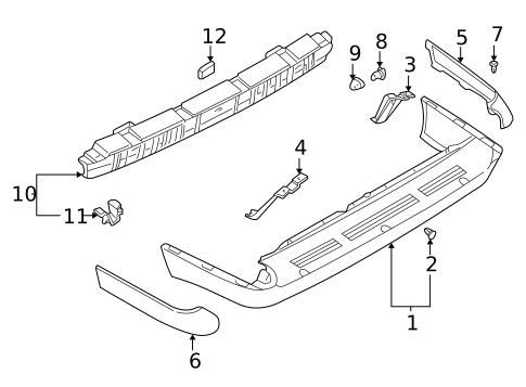 Bumper & Components - Rear for 1998 Nissan Pathfinder #0